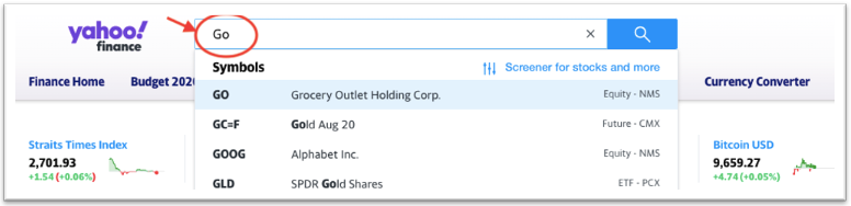 Use to search bar to find the respective company's financial statement