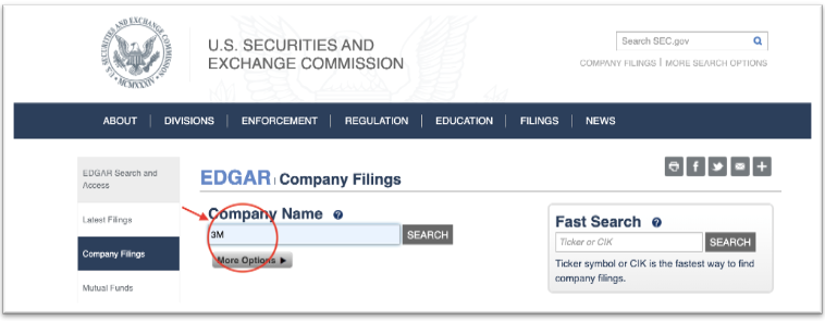 Source for the public traded companies in America using EDGAR