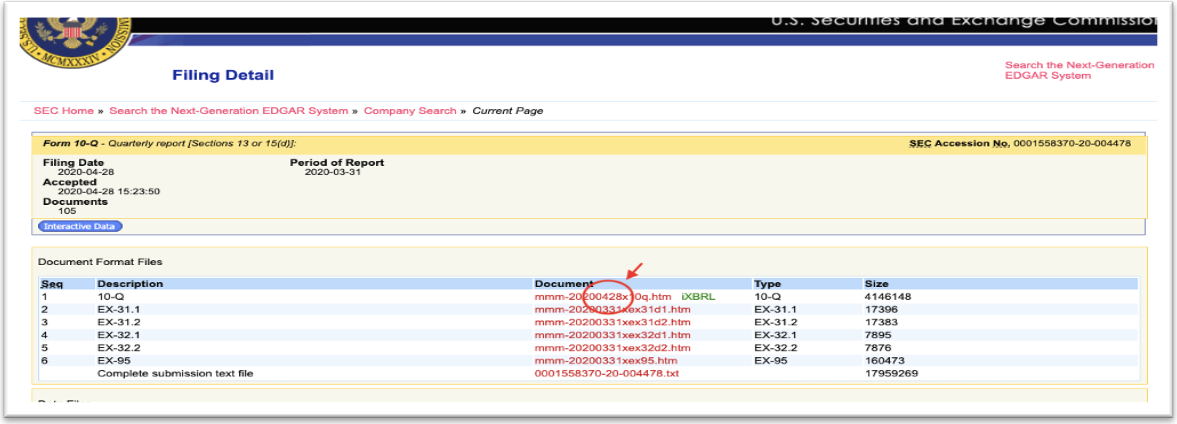 The company's filing details