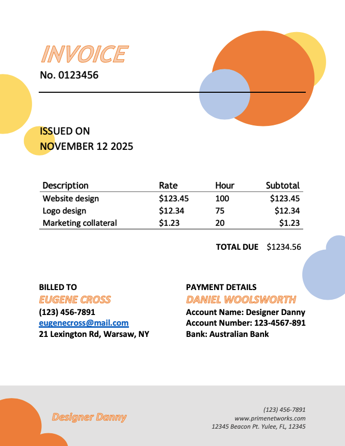 Invoice template 2 - Sample