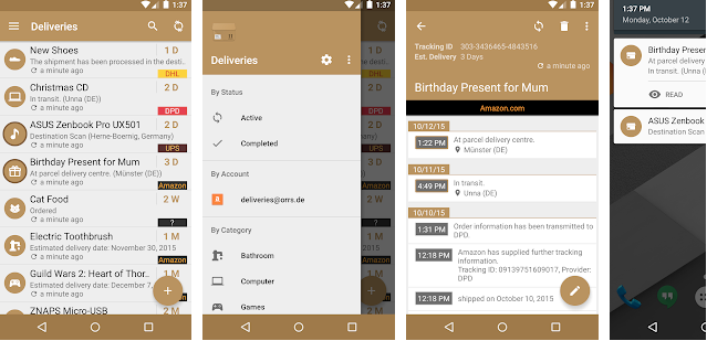 Deliveries android app