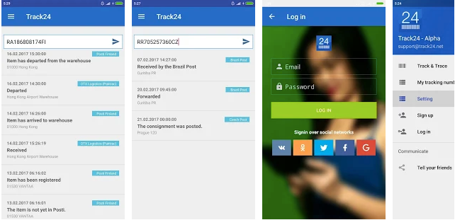 Track24 Android app