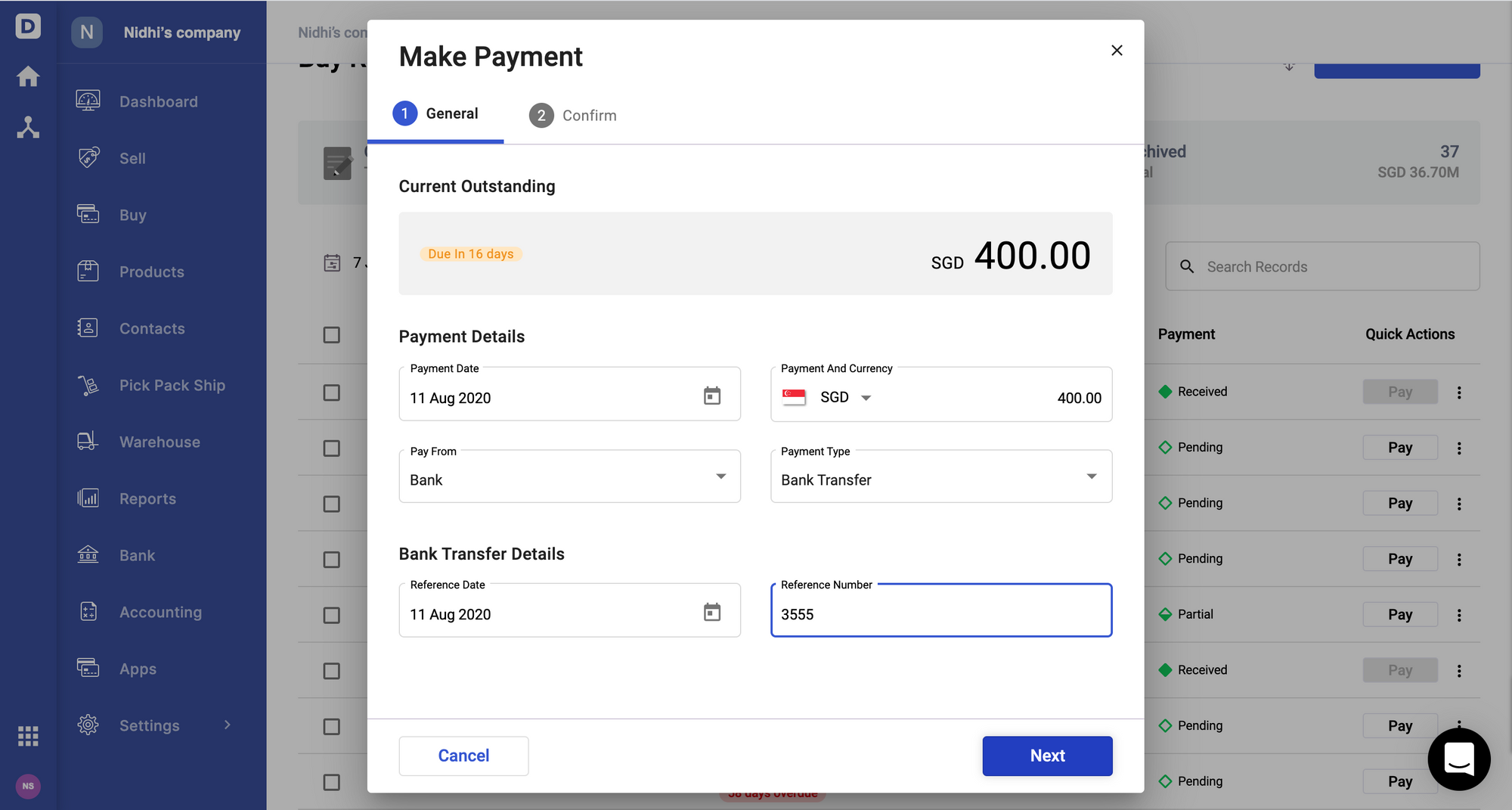 Deskera Books- Make Payment