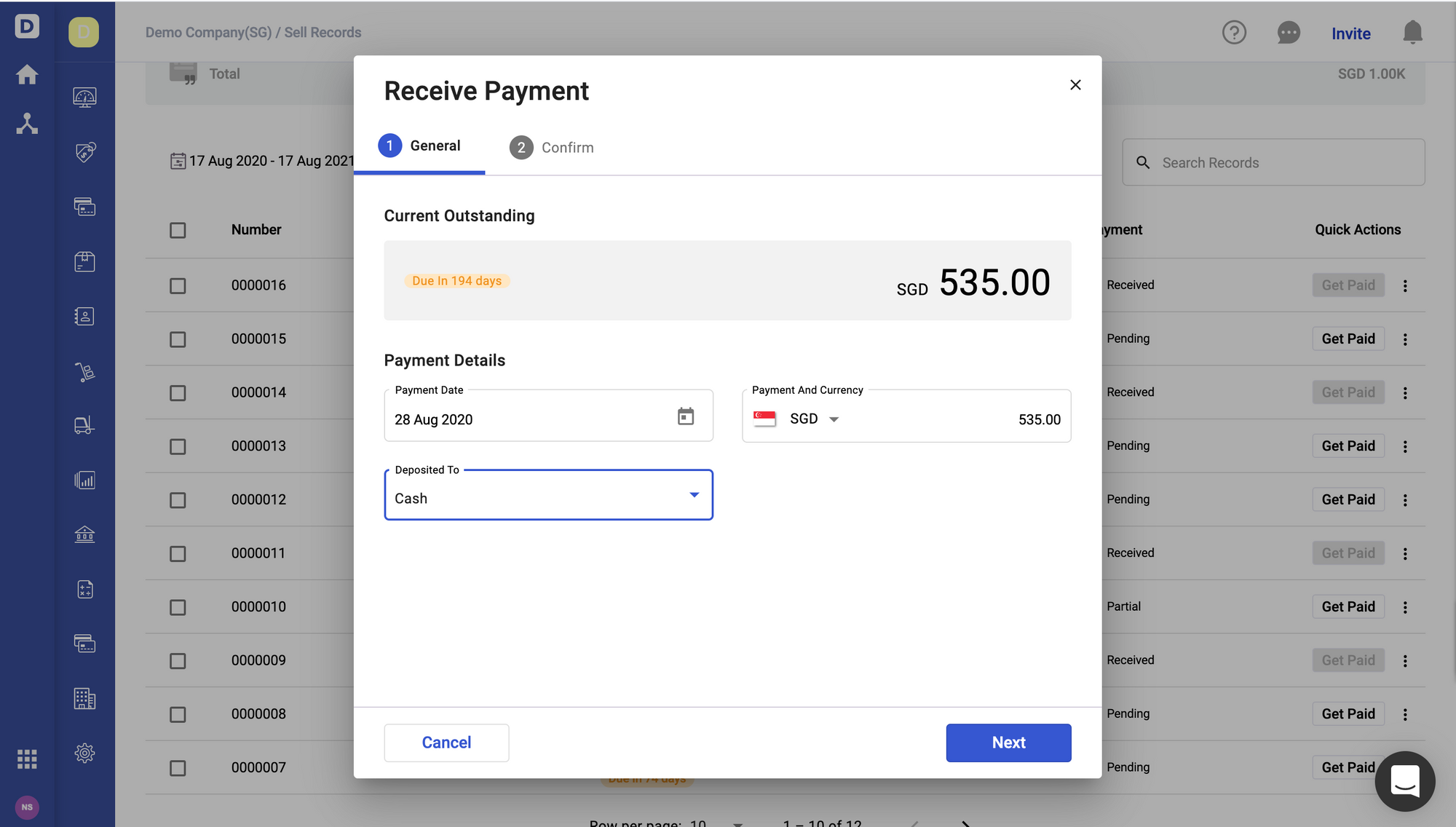 Deskera Books- Receive Payment