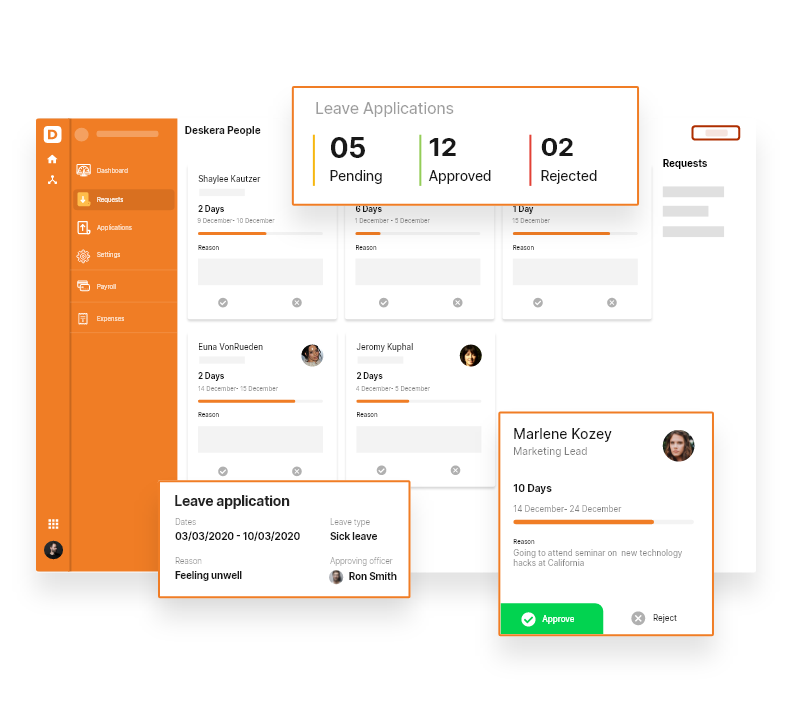 Deskera HRIS System for Time Off / Leave