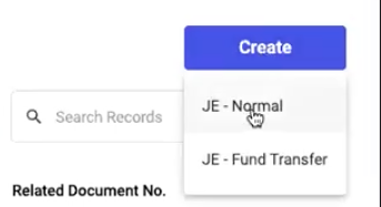 Add Normal or Fund Transfer JE