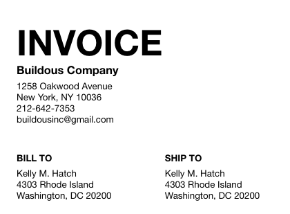 Client's Contact Information on an Invoice