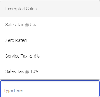 In build Tariff codes under Deskera Books