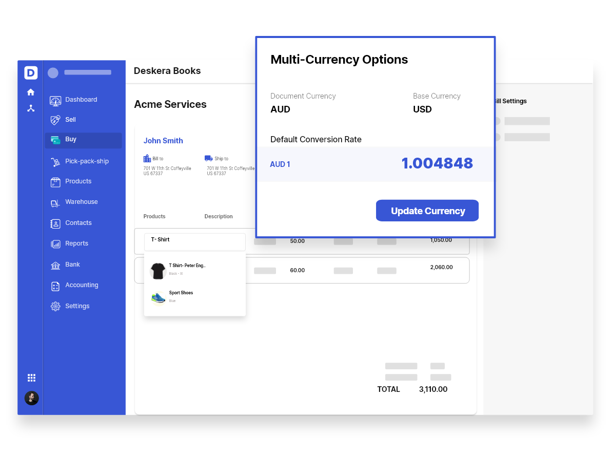 Deskera Multi-Currency Options