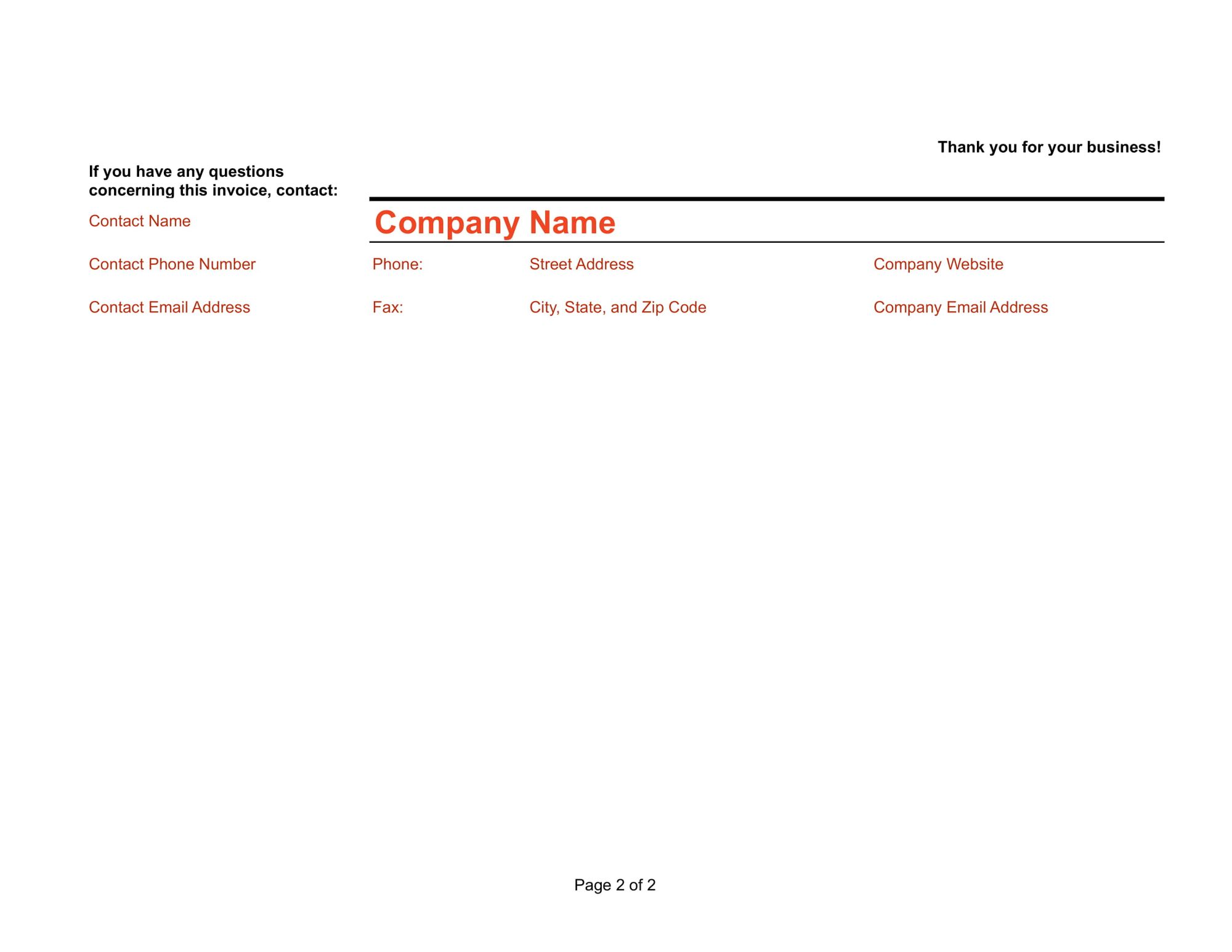 Simple Two-page Product Excel Template