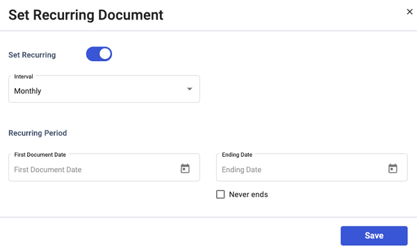 Recurring Invoice Type