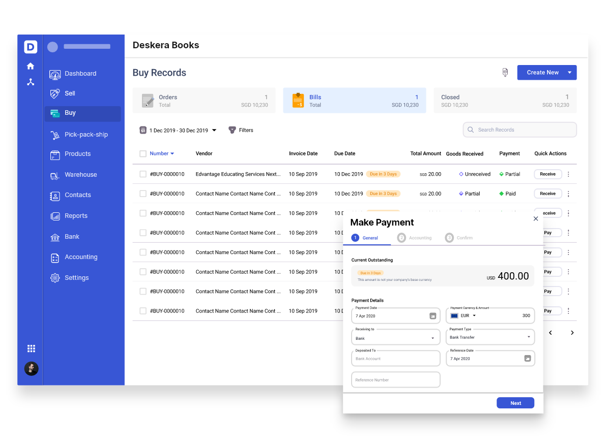 Invoice Payments with Deskera