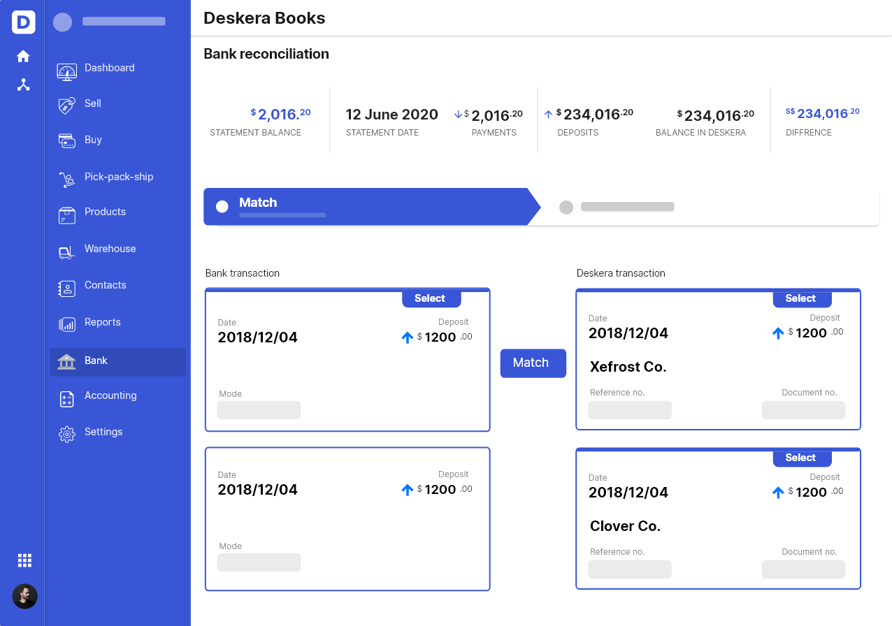 Deskera : Bank Reconciliation