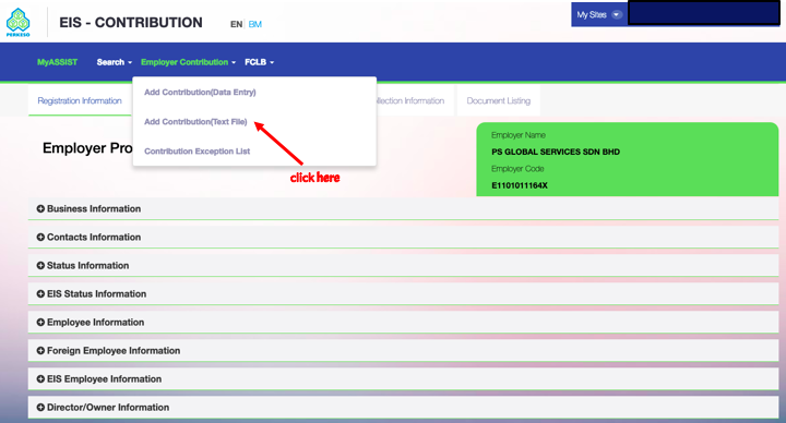 Table 2021 contribution eis Payroll Panda