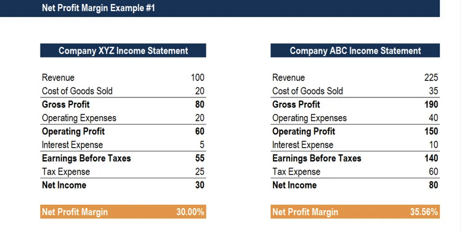 profit margin business plan example