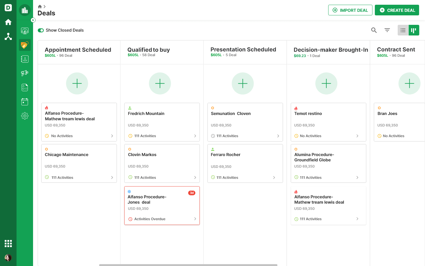 Moving Clients through Different Stages of Sales Pipeline on Deskera CRM