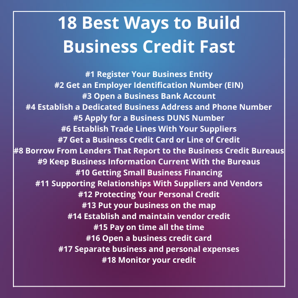 18 WaysBuild Business credit faster