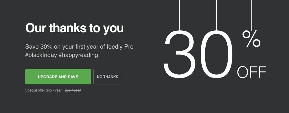 Feedly Product CTA Example