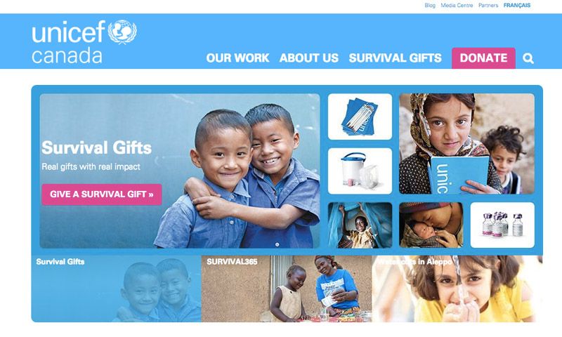 Unicef Charity CTA Example