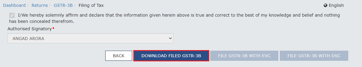 Downloading filed GSTR-3B