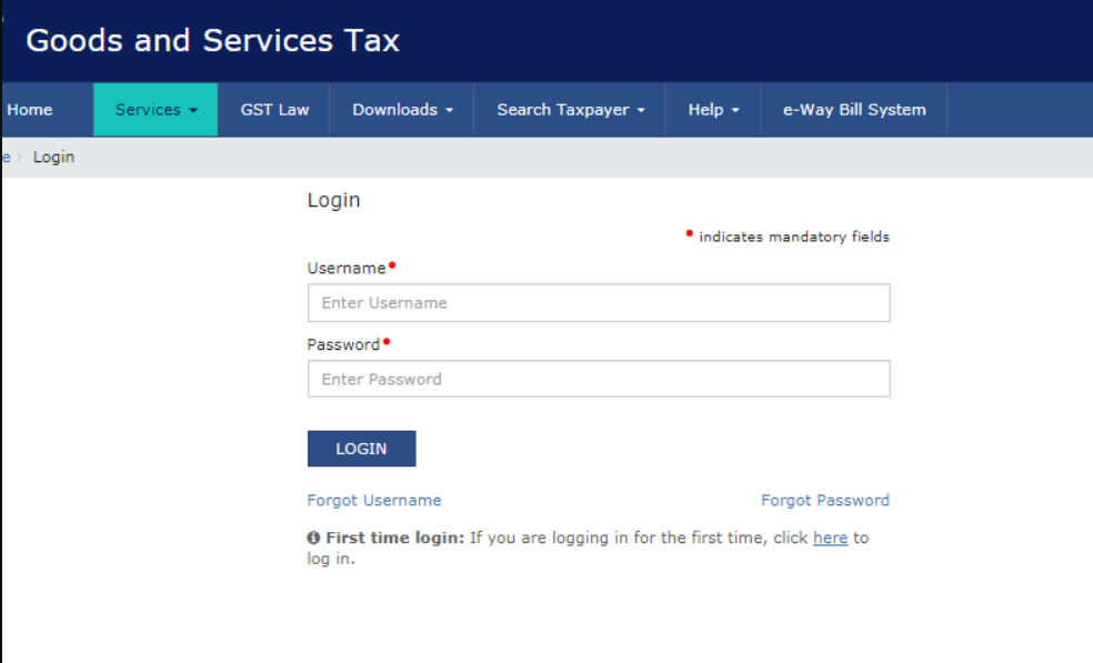 Step 2: Login into your account so as to file your GSTR 11