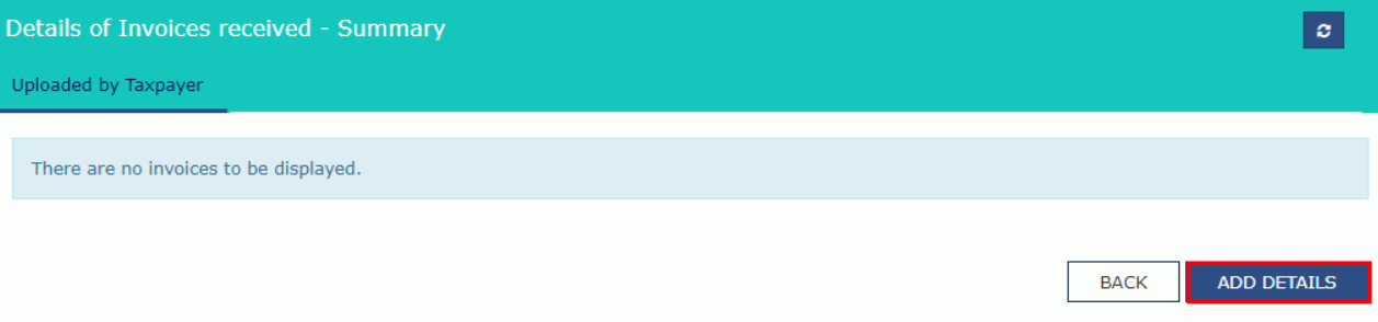 Step 13: Add details button will help in adding invoices