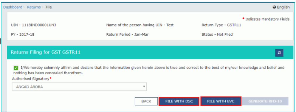 Step 32: Choosing between "file with DSC" or "file with EVC" button