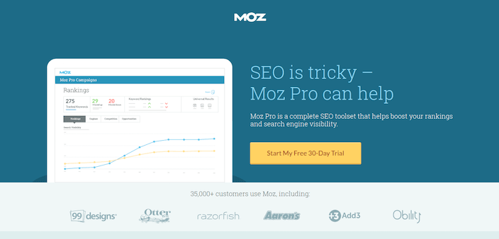 Click-Through Landing Page Example 2: Moz Pro