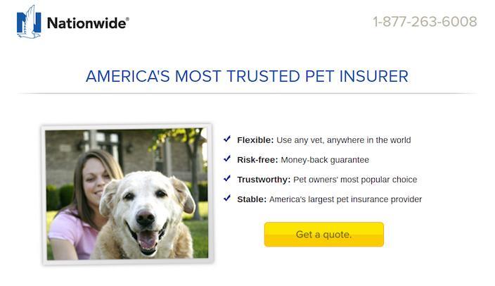 Click-Through Landing Page Example 6: Nationwide Pet Insurance