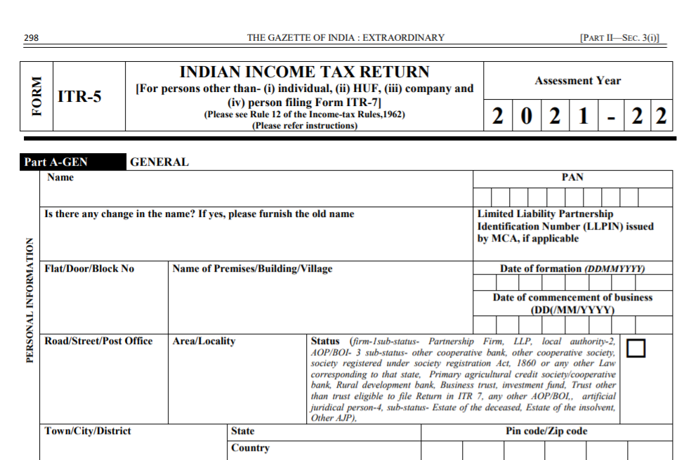 What Is ITR5 And How To File It What Is ITR5 And How To File It