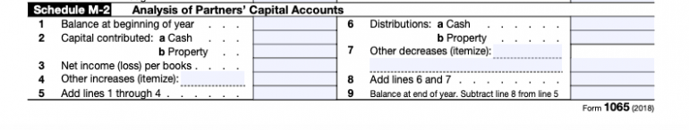 Step 9: Complete Schedule M-2 on Page 5 of IRS Form 1065