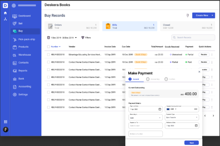 Invoice Payments with Deskera