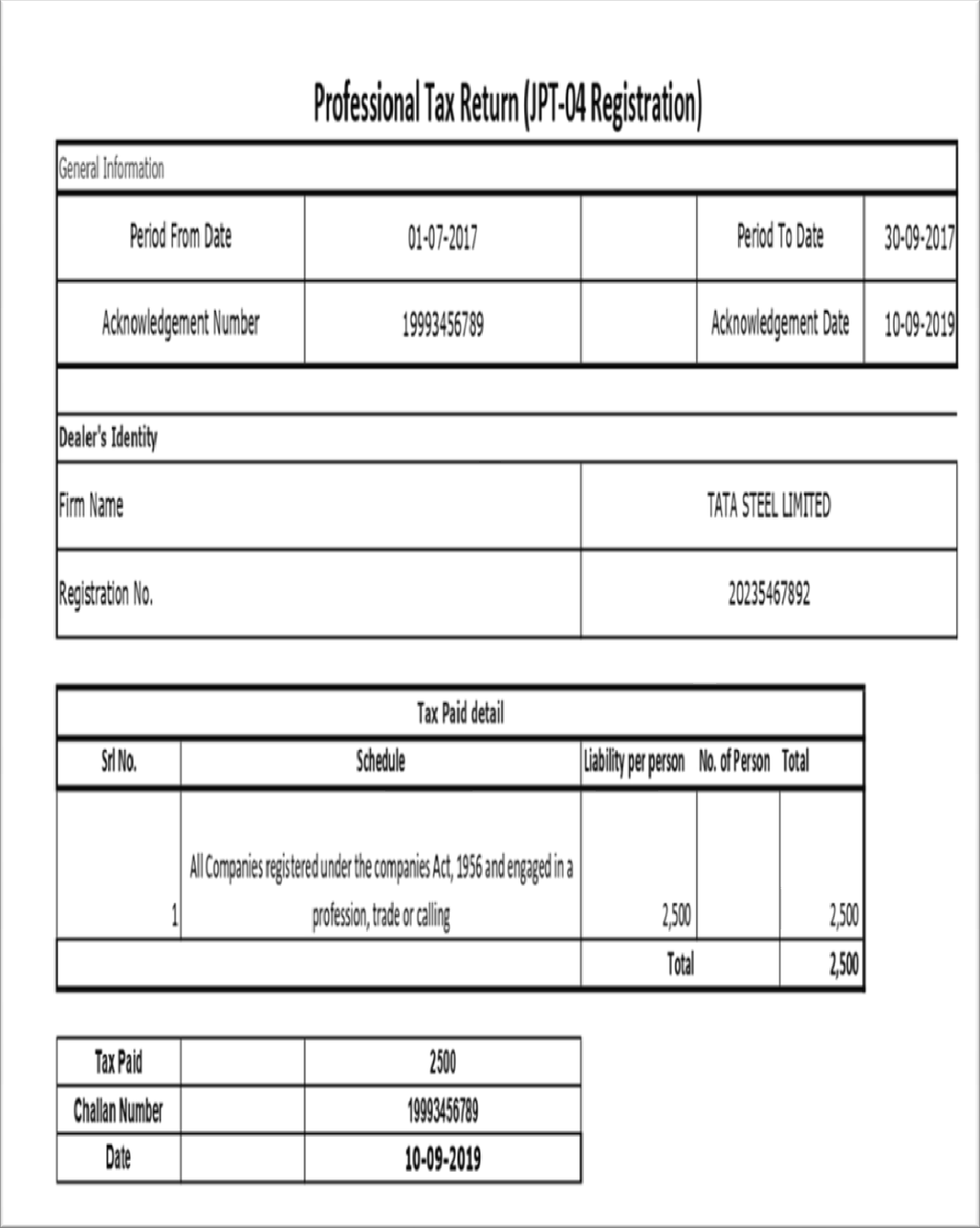 Example of Form JPT-04 Registration
