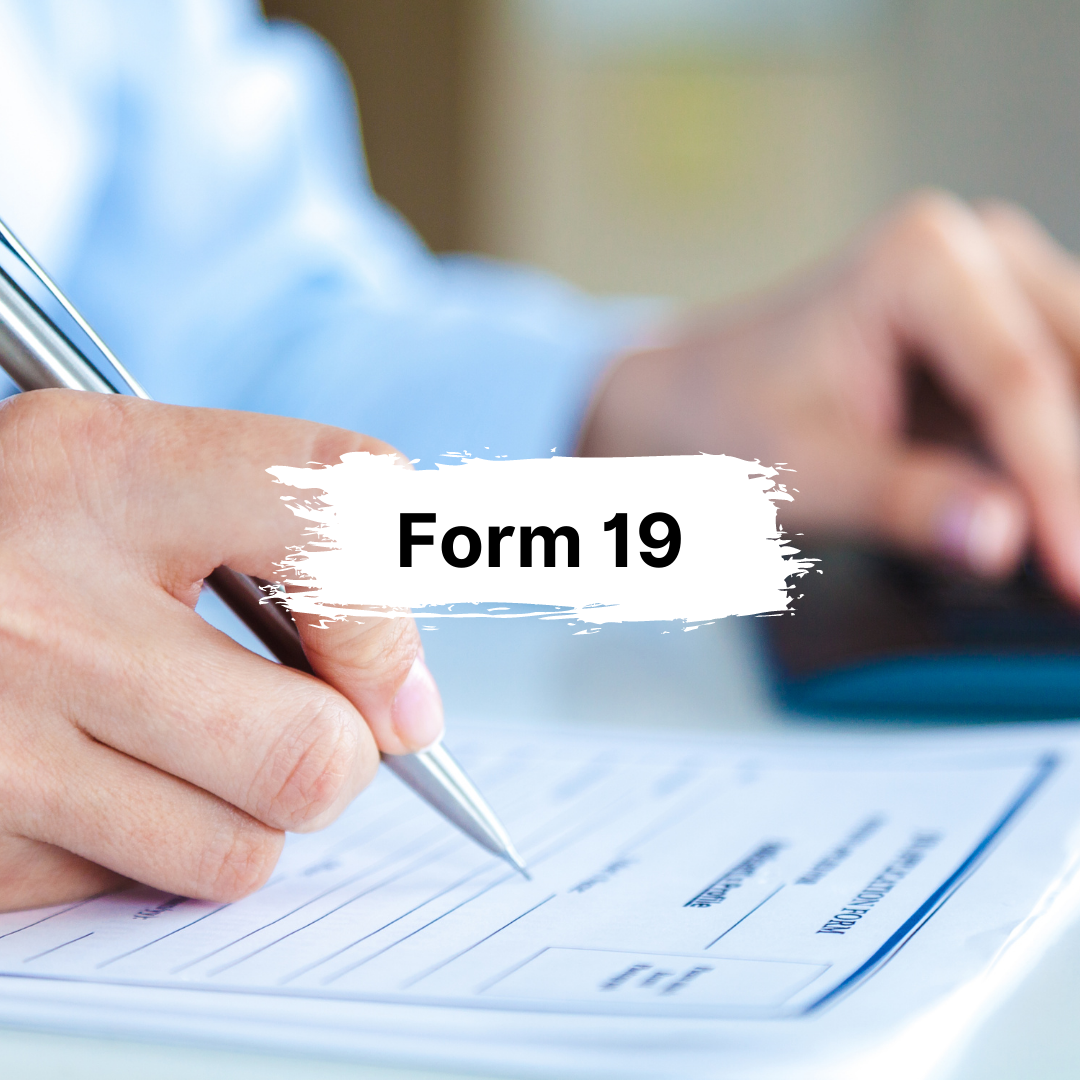 Form 19 - Form to claim the dues by Member