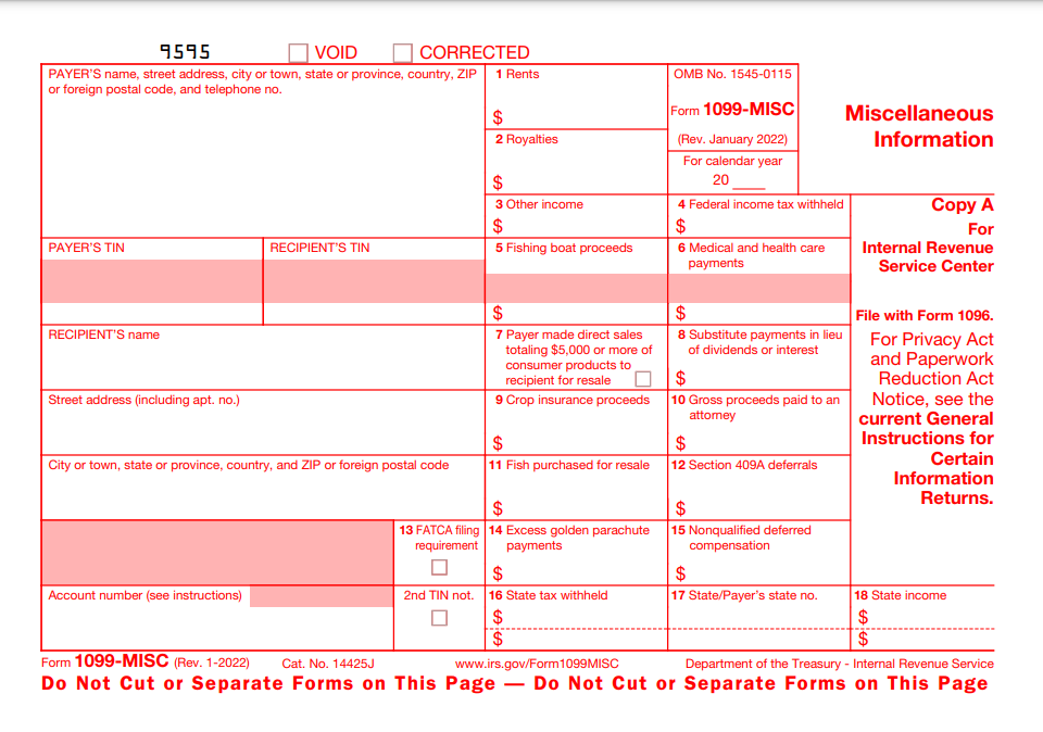 Payroll Form 1099-MISC