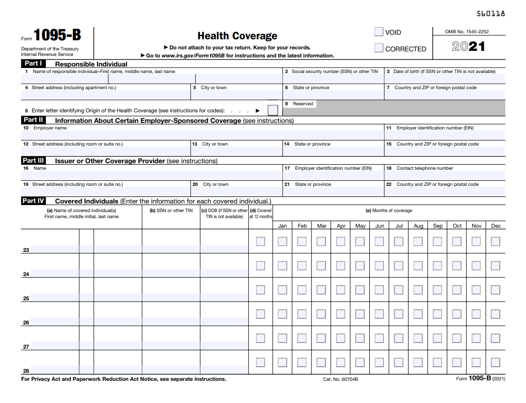 Payroll Form 1095-B