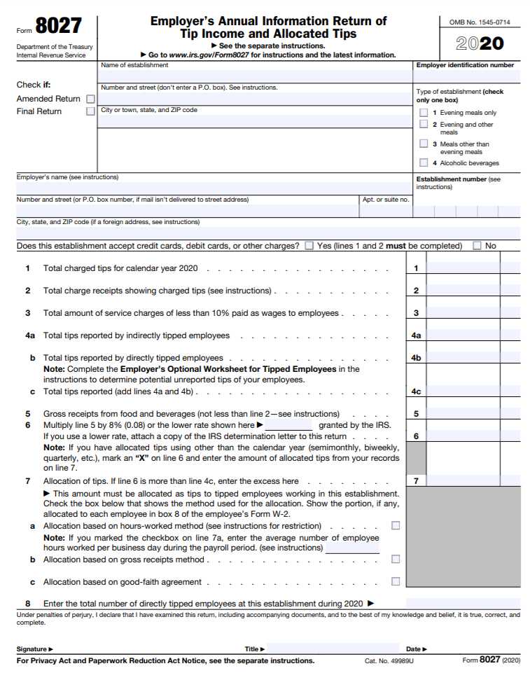 Payroll Form 8027