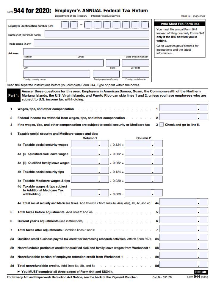 Payroll Form 944