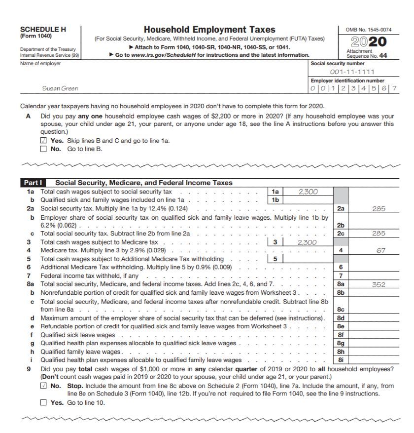 Schedule H (Form 1040)