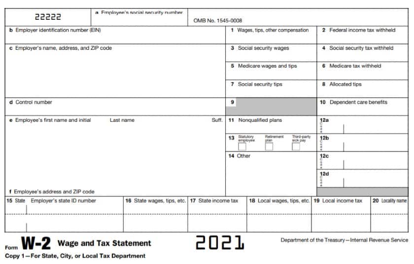 Payroll Form W-2