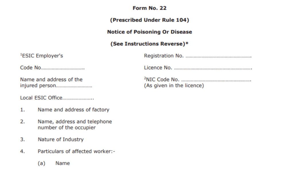 Gujarat factories rules form 22