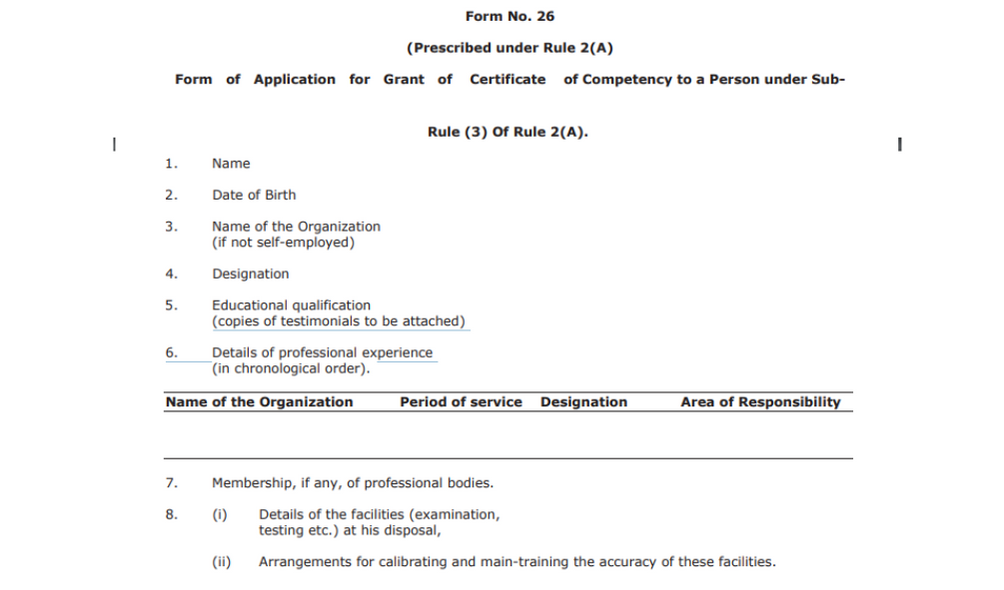 Gujarat factories rules form 26