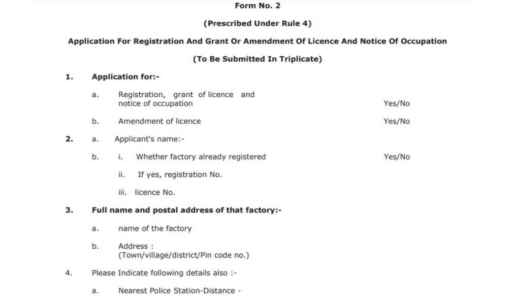 Gujarat factories rules form 2