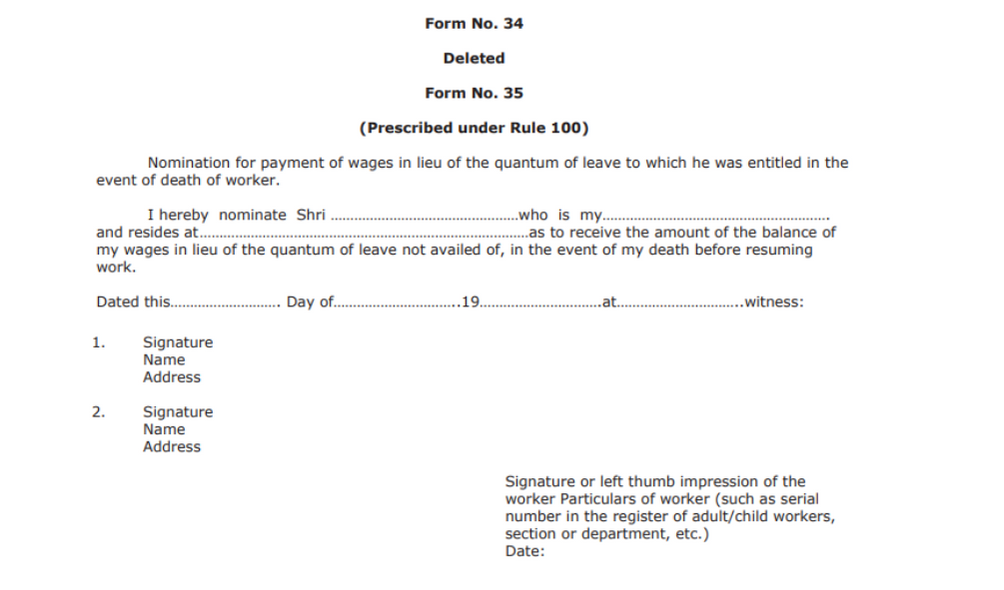 Gujarat factories rules form 35