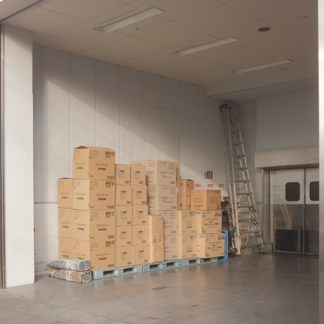 boxes in a warehouse