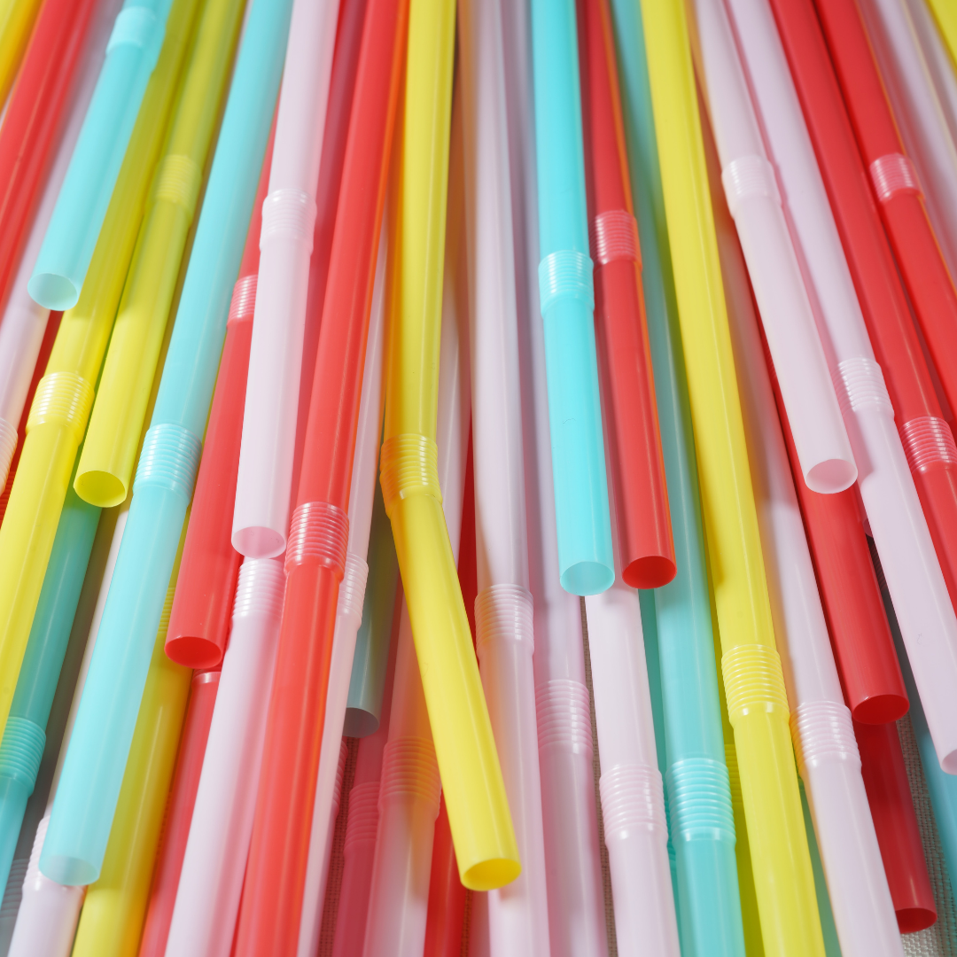 colorful plastic straws