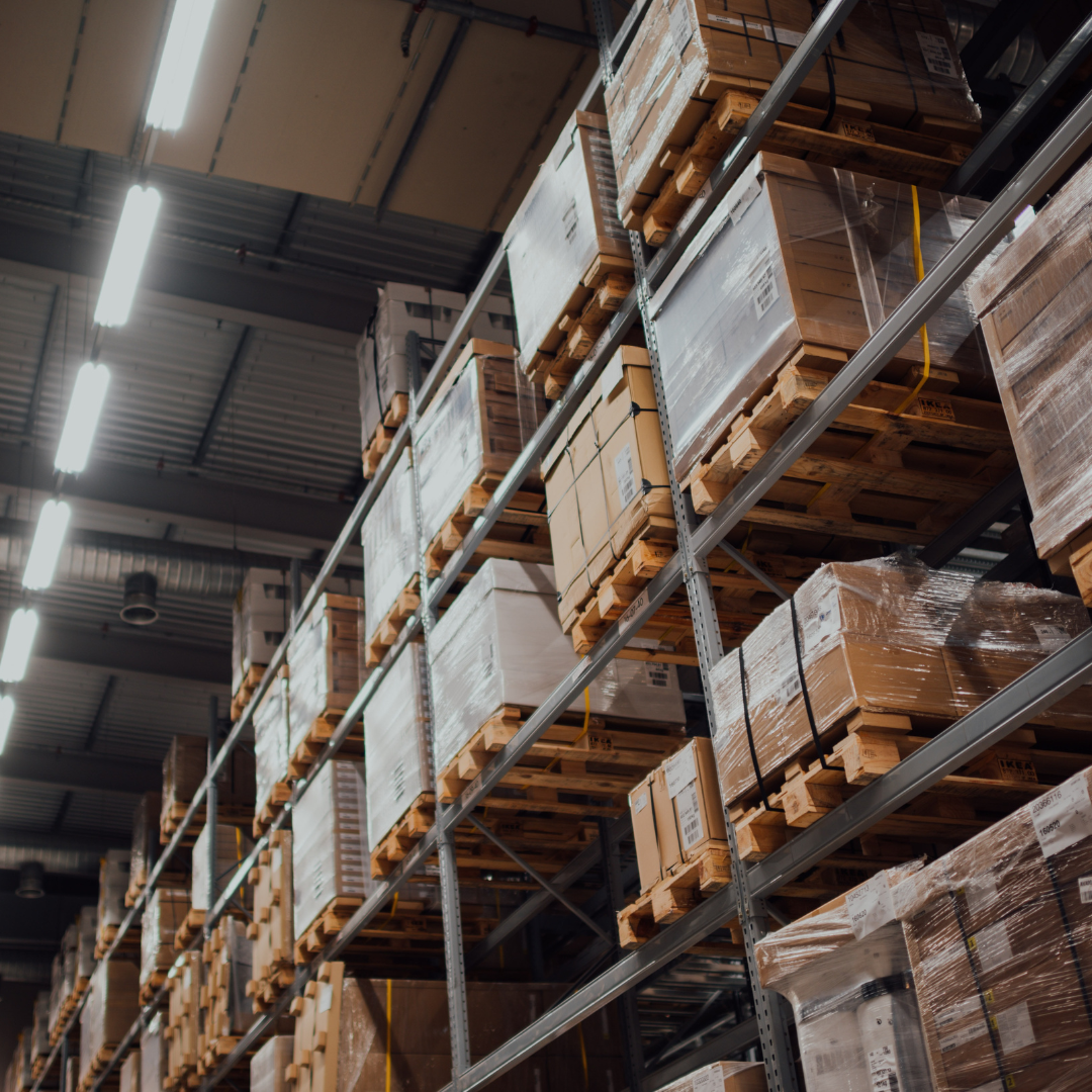 boxes in a warehouse