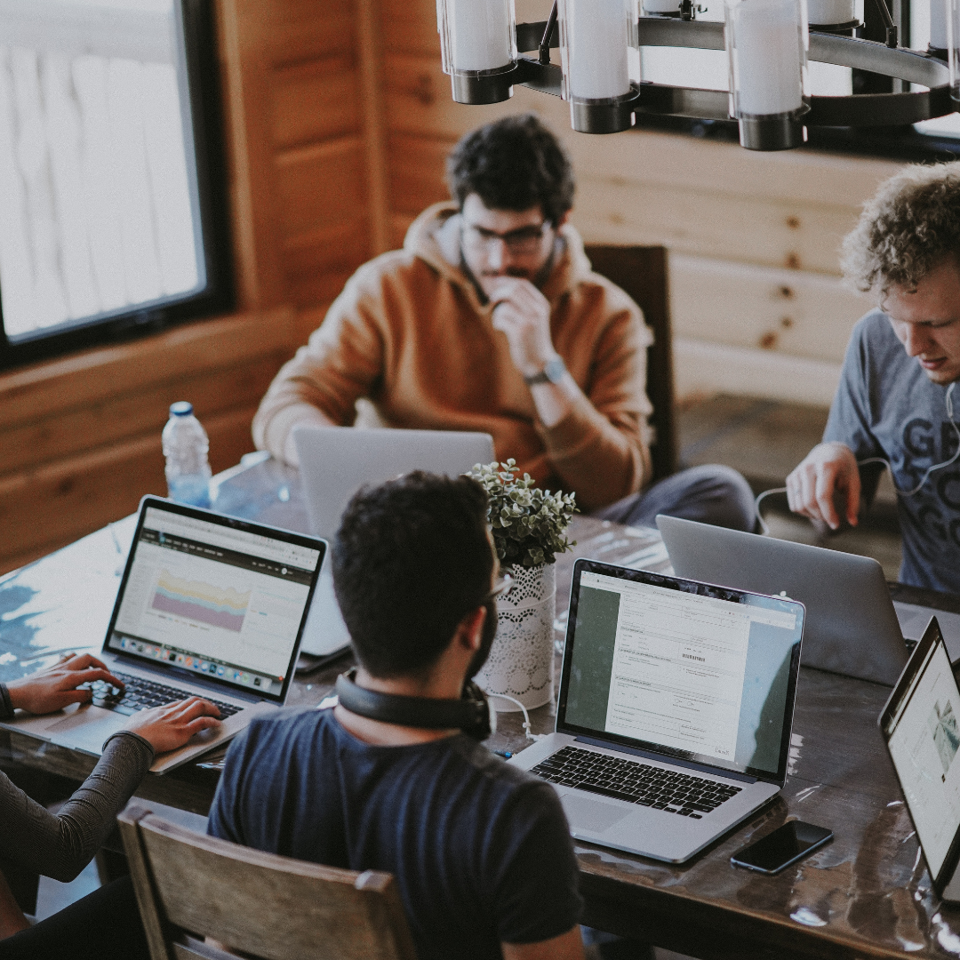 people working in an office