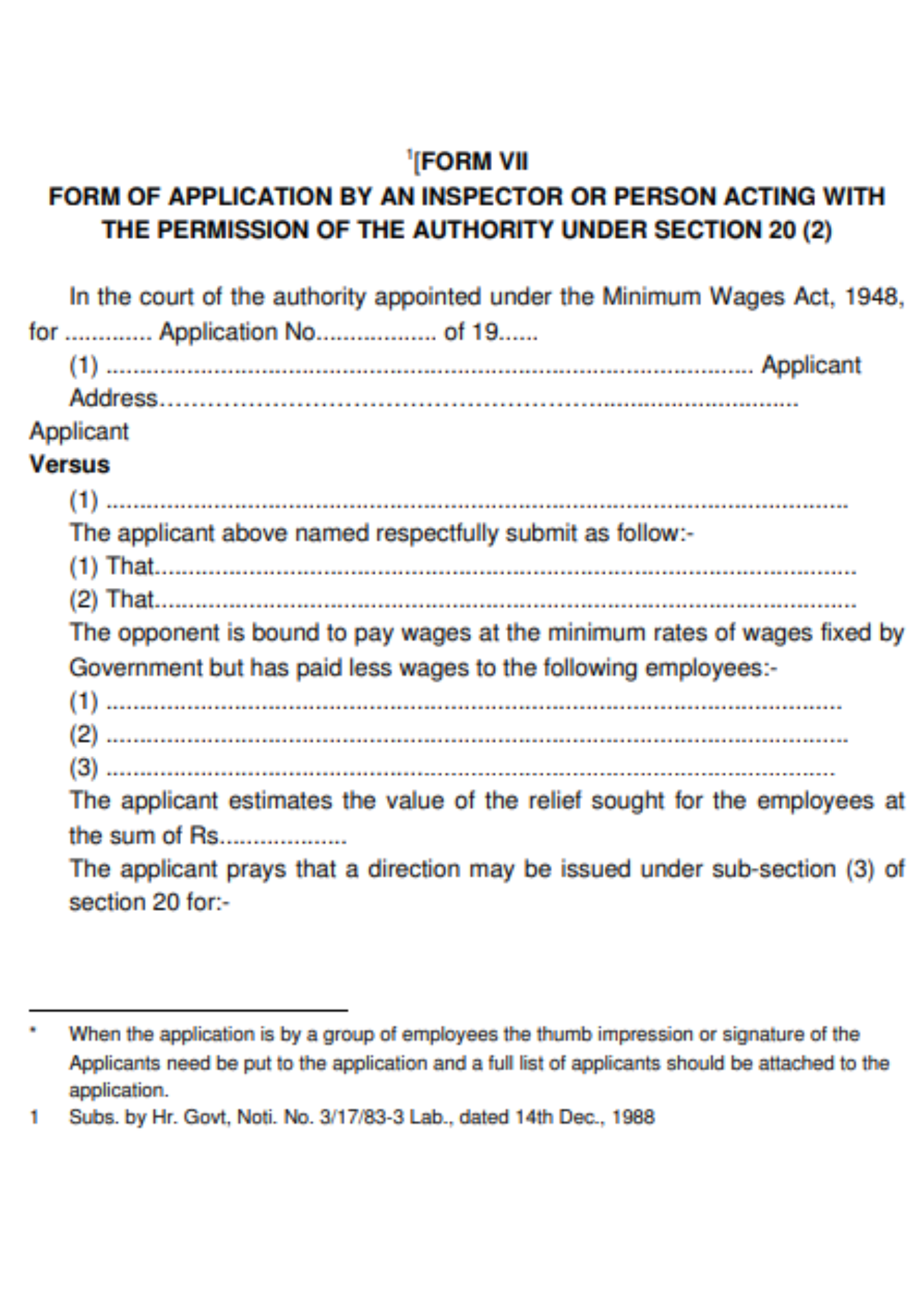 Form VII