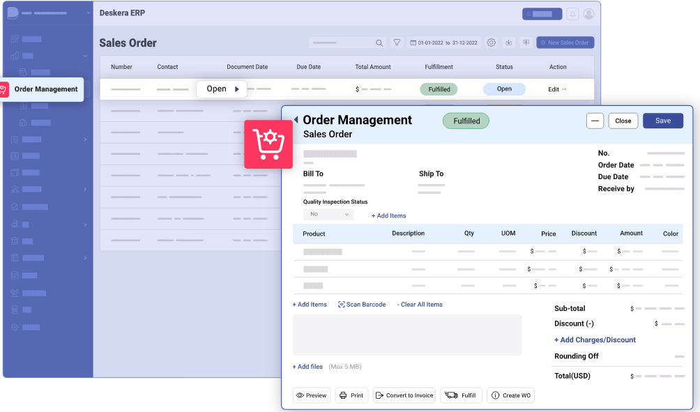 Deskera ERP – Order Management